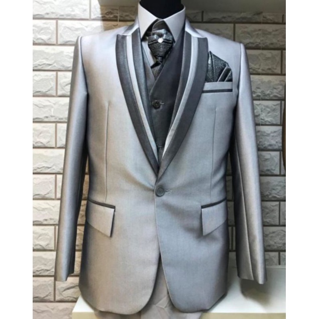 JAS WEDDING PRIA SILVER/ jas pengantin silver /jas semi woll premium /jas akad/JAS FORMAL