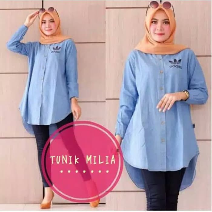 tunik kekinian - blouse - kemeja - tunik wanita muslim milia