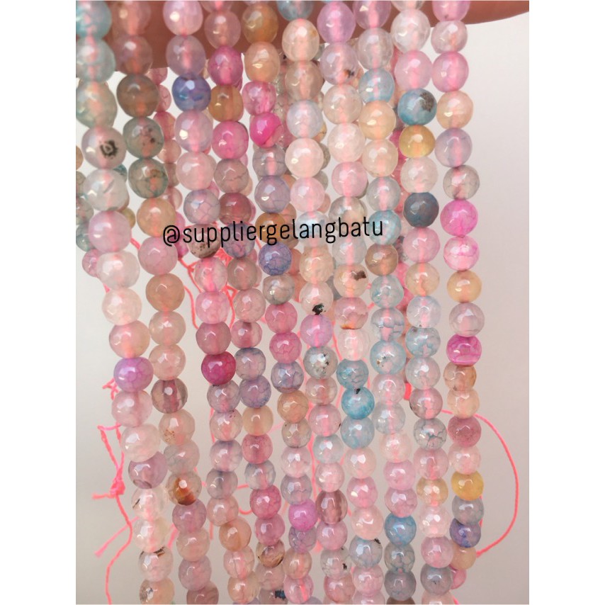 Natural Morgan FACETED beads 6mm CUTTING batu manik manik craft impor bahan craft aksesoris supplier