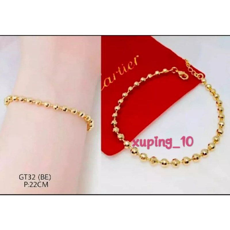 Gelang Tangan Xuping Perhiasan Wanita Gold Motif Biji Lada