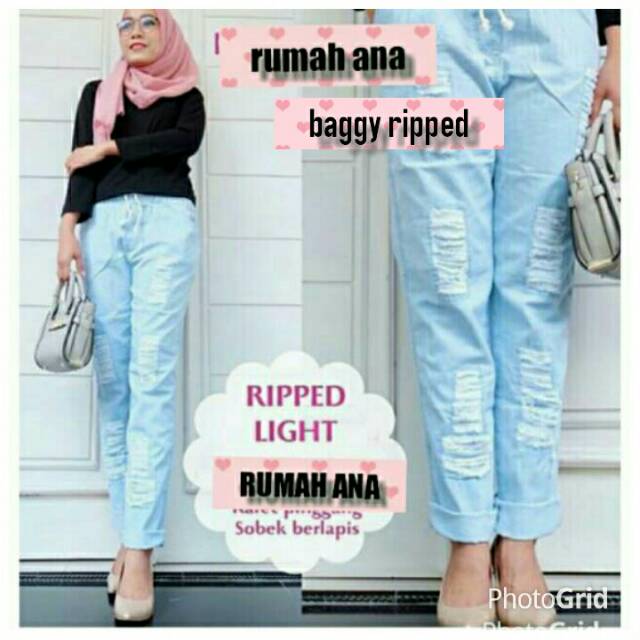 Baggy RIPPED  XL BAGGY RIPPED  celana  jeans  celana  sobek 