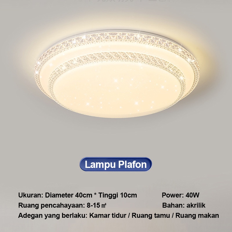 Golden LED Plafon Lampu 3 Warna Hemat Energi