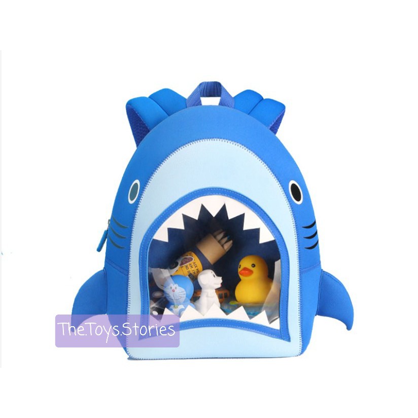 Baby Shark Character Kids Backpack Nohoo ori - Tas Ransel Anak Ikan Hiu lucu (hadiah kado tas impor)
