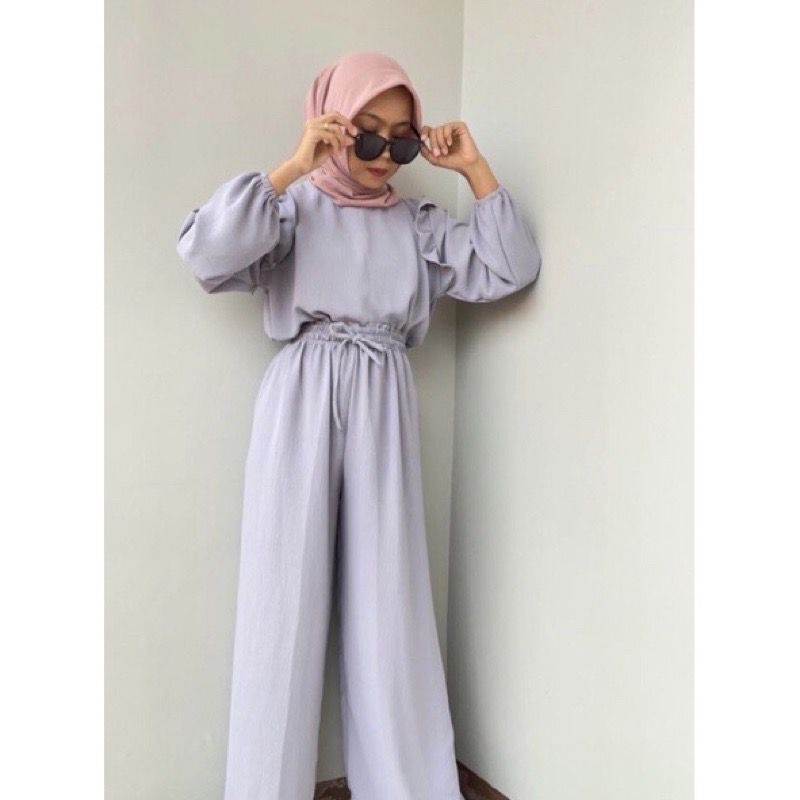 1KG MUAT 3SET | POPPY SET CRINCLE RUFFLE HITS OOTD SELEBGRAM FASHION GROSIR WANITA TERMURAH