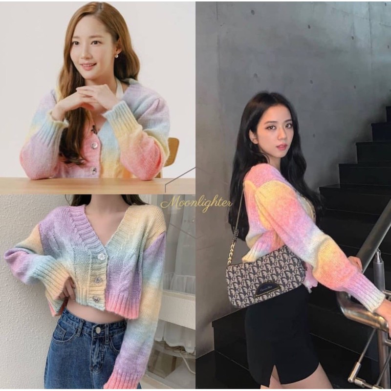 [READY] ORI JISOO RAINBOW KNIT CARDIGAN