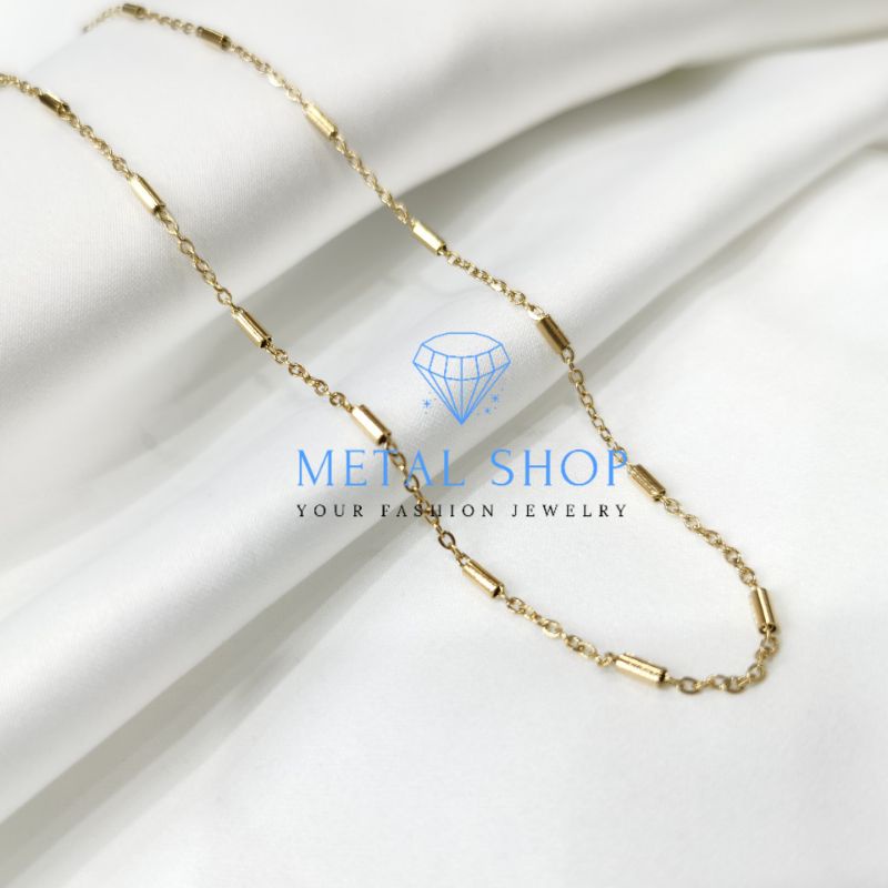 Kalung Titanium Pria Wanita Nuri Bambu Model Kalung Jedar Panjang 50cm