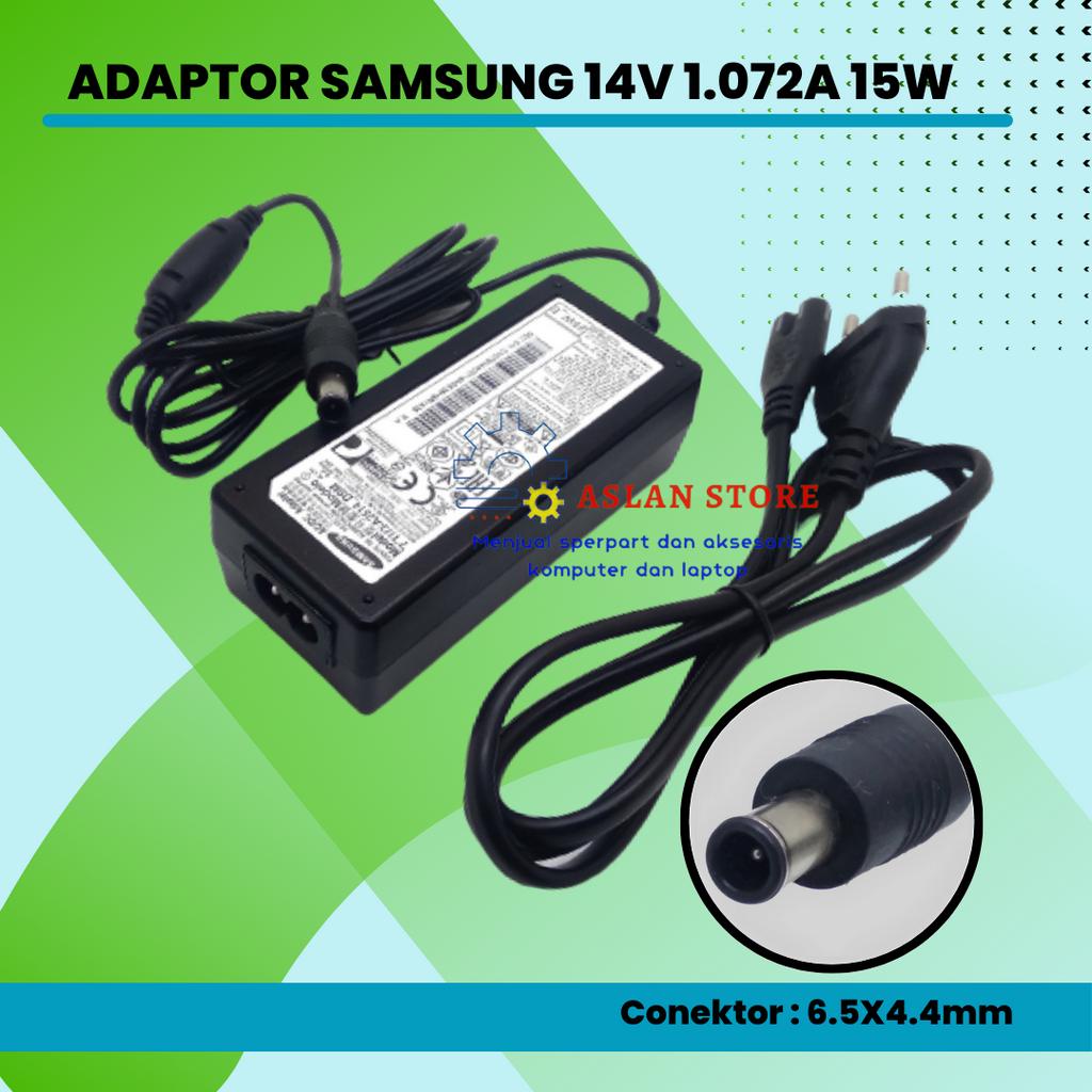 AC Adapter Samsung 14V 1.072A Adaptor Charger Casan Monitor TV LCD LED 14V-1.072A 15W