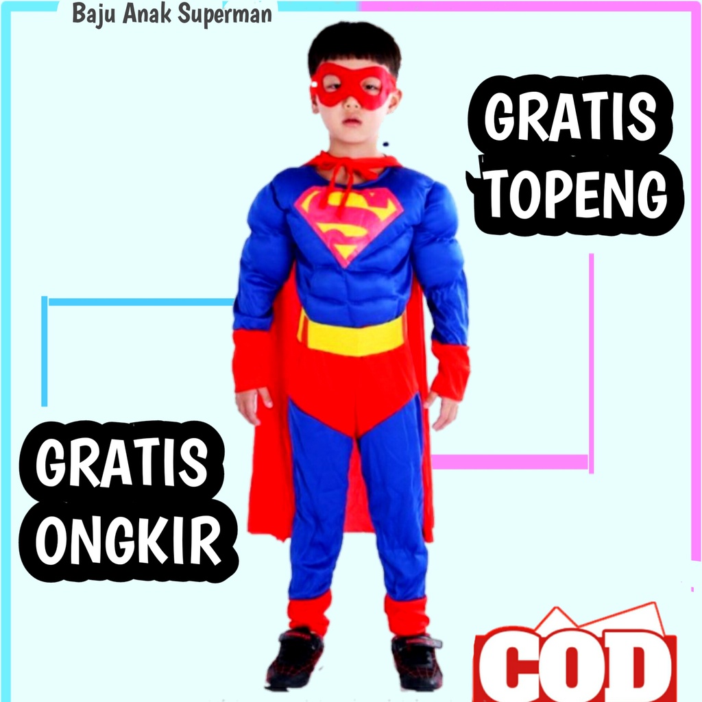 kostum superman | kostum superman anak | baju superman anak dan topeng | baju anak laki laki | baju superman | baju superman anak laki laki