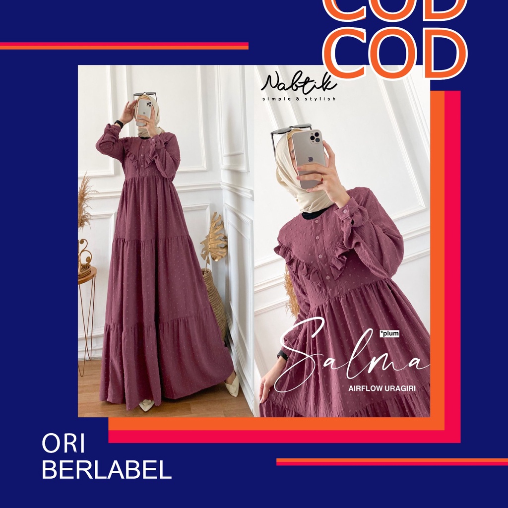 Salma Ori by Nabtik Gamis Crinkle Airflow Uragiri