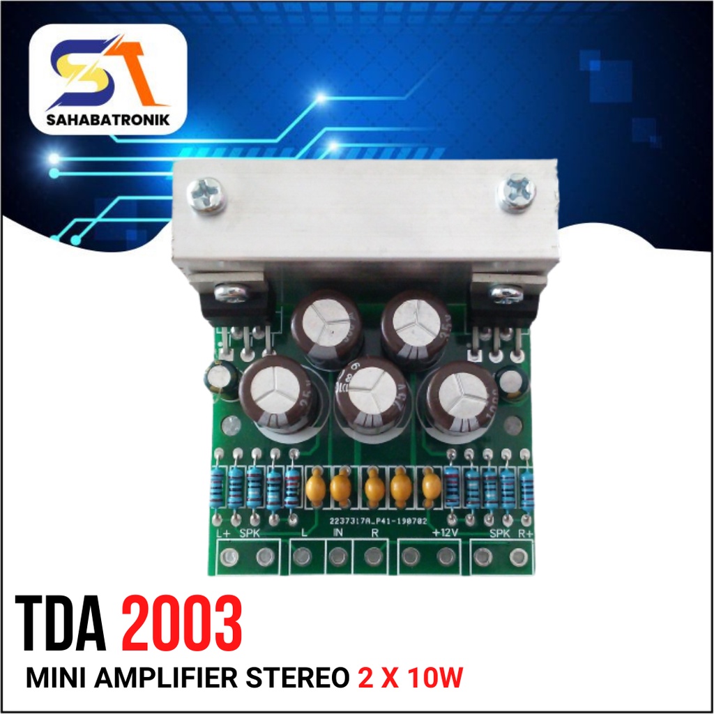 TDA2003 Power Amplifier Class D Stereo Mini Rakitan 12V 2x10 Murah Ampli Super Simple