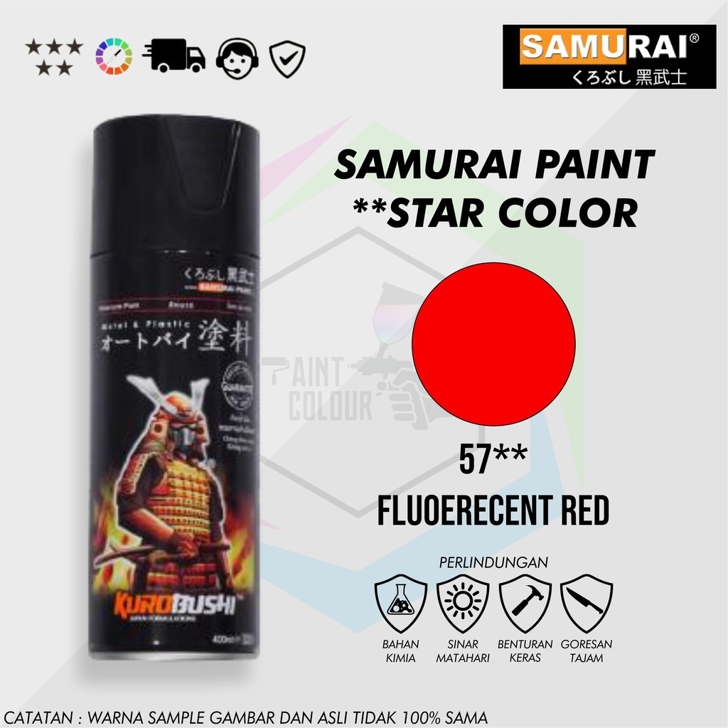 Samurai Paint 57** Fluorecent Red/Scotlite Merah Cat Semprot/Pylox