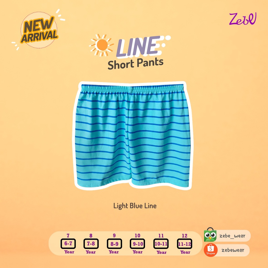 Zebe Line Short Pants Unisex (7 sd 12 tahun)