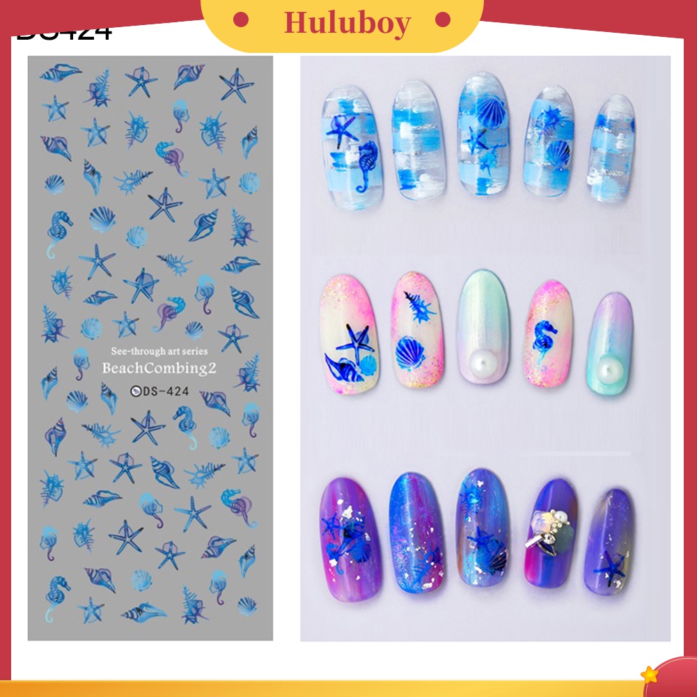 Huluboy Huluboy♡ Stiker Kuku Motif Bunga Butterfly Kembang Api Untuk Manicure