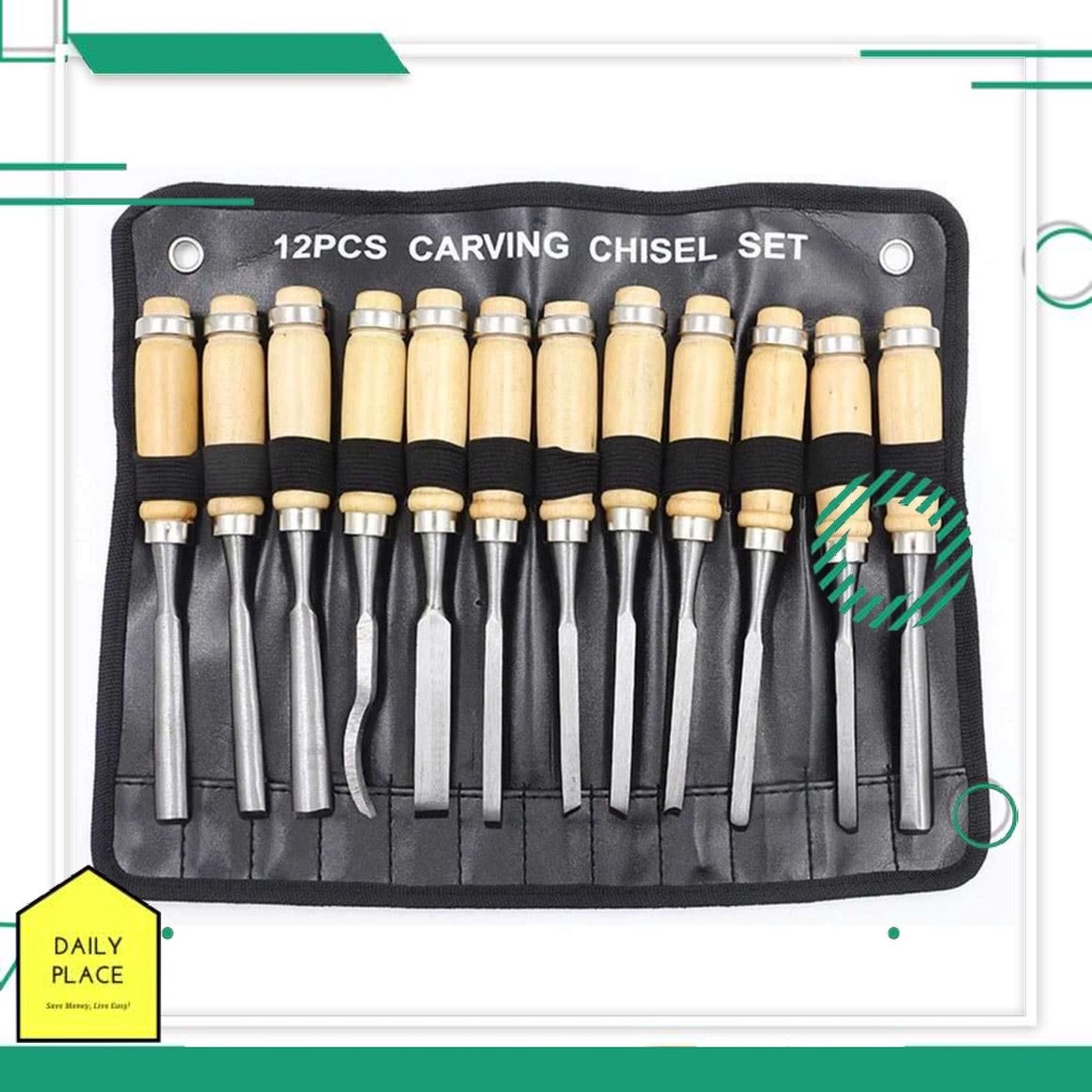 

Set Pisau Ukir Pahat Kayu 12 in 1 Wood Carving Art Knife - OE12