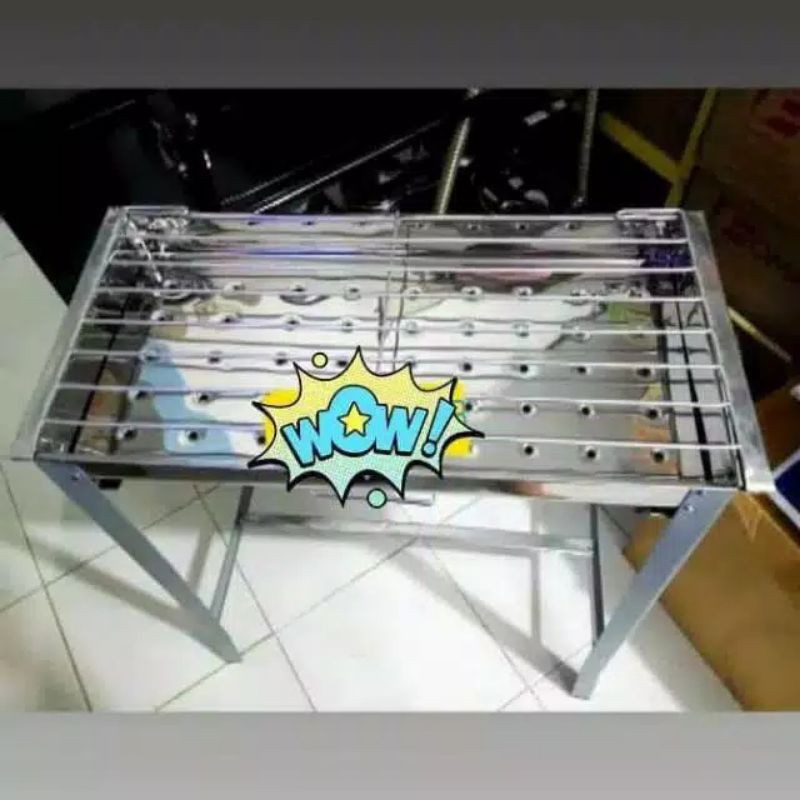 panggangan arang stainless jumbo / panggangan BBQ / bakaran ayam jagung sate sosis roti bakar stainless