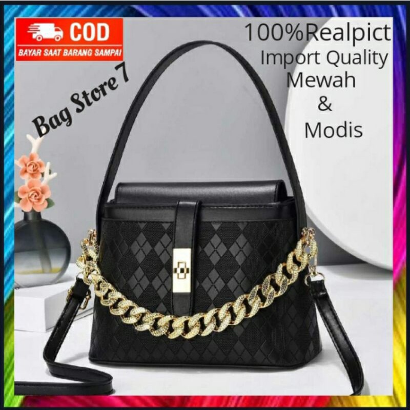 TAS MEWAH SELEMPANG BAHU SHOULDER BAG RANTAI WANITA CEWEK REMAJA PEREMPUAN IMPORT BATAM ORIGINAL BRA