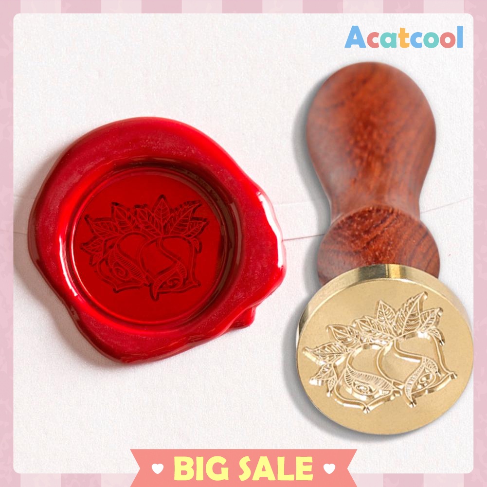 Retro Wax Seal Stamp Rose Pattern Fire Painting for Stamping Envelope Cards