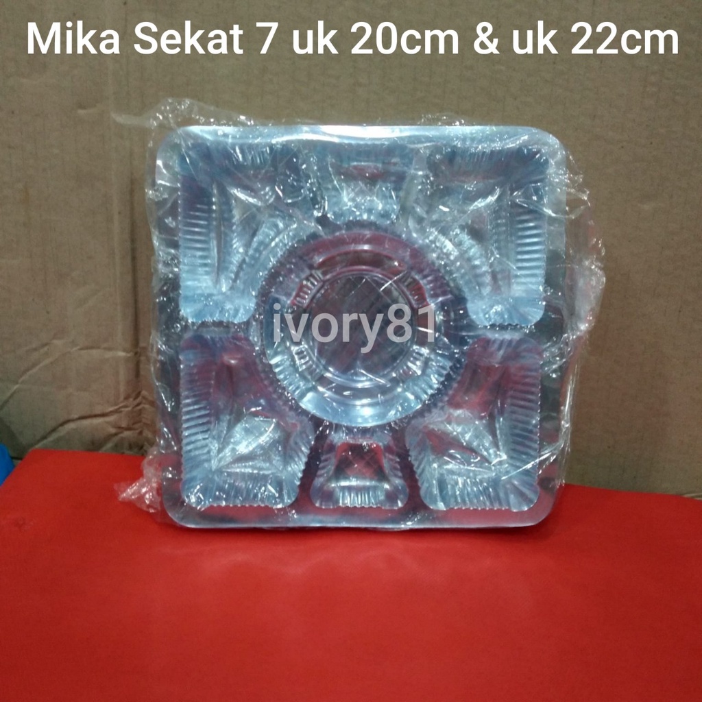 mika dus nasi bulat tengah sekat 7 20cmx20cm 22cmx22cm