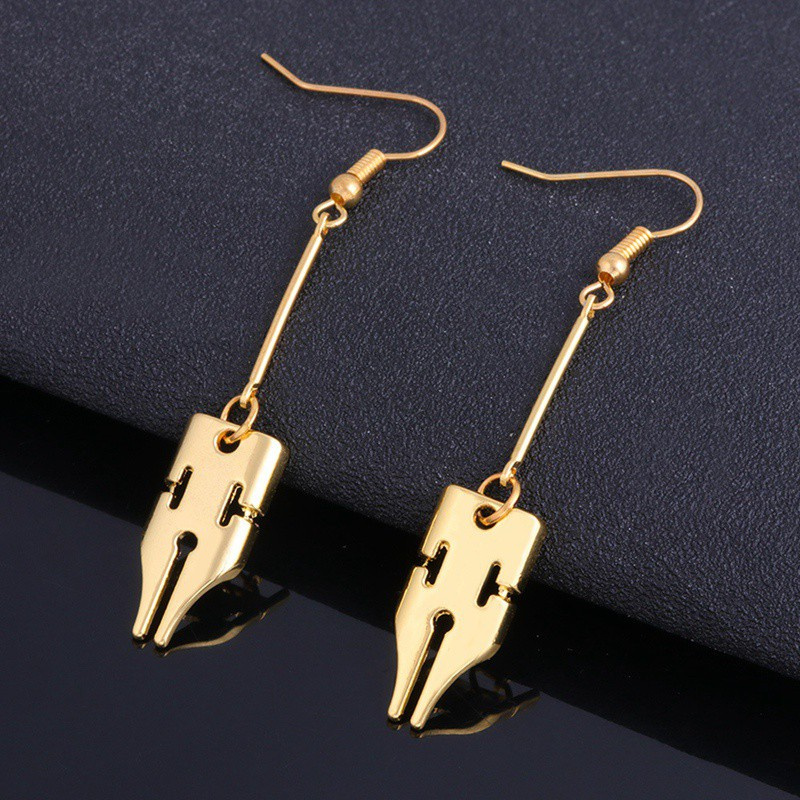 1Pair Anime JoJos Bizarre Adventure Cosplay Rohan Kishibe Metal Earrings Ear Stud Jewelry Fans Collection Otaku Gift Props|Drop Earrings