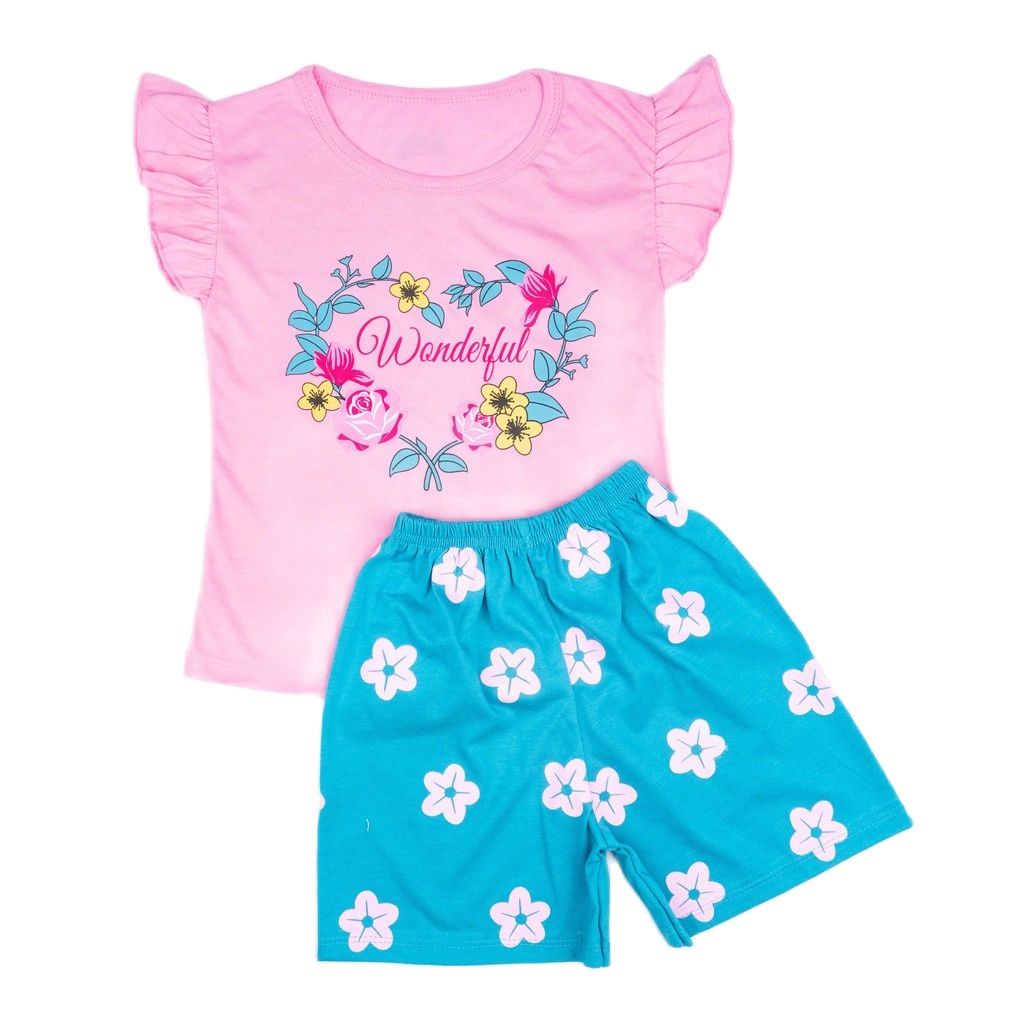 ZASKIYA - SETELAN ANAK RUFFLE / SET BAJU ANAK CEWEK WISH / CALOUR FULL / WONDERFULL