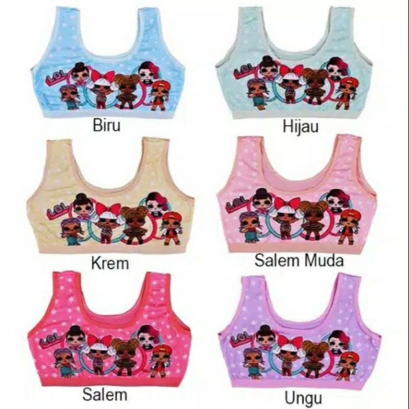 Miniset anak perempuan cewek remaja SD SMP motif LOL lusinan mini set bra bh anak perempuan SD SMP
