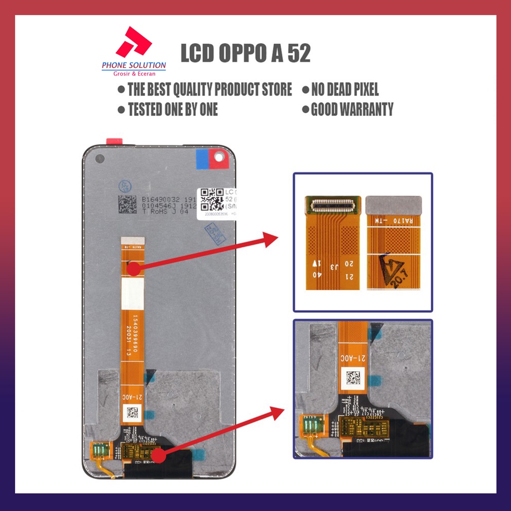 LCD Oppo A52  LCD Oppo A92 Fullset Touchscreen - Parts Kompatible Dengan Produk Oppo // Supplier LCD Oppo A52 - Garansi 1 Bulan