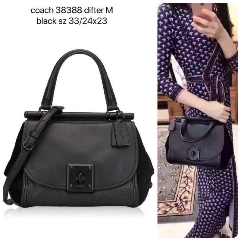 tas coach drifter medium slingbag handbag preloved second authentic asli original leather kulit