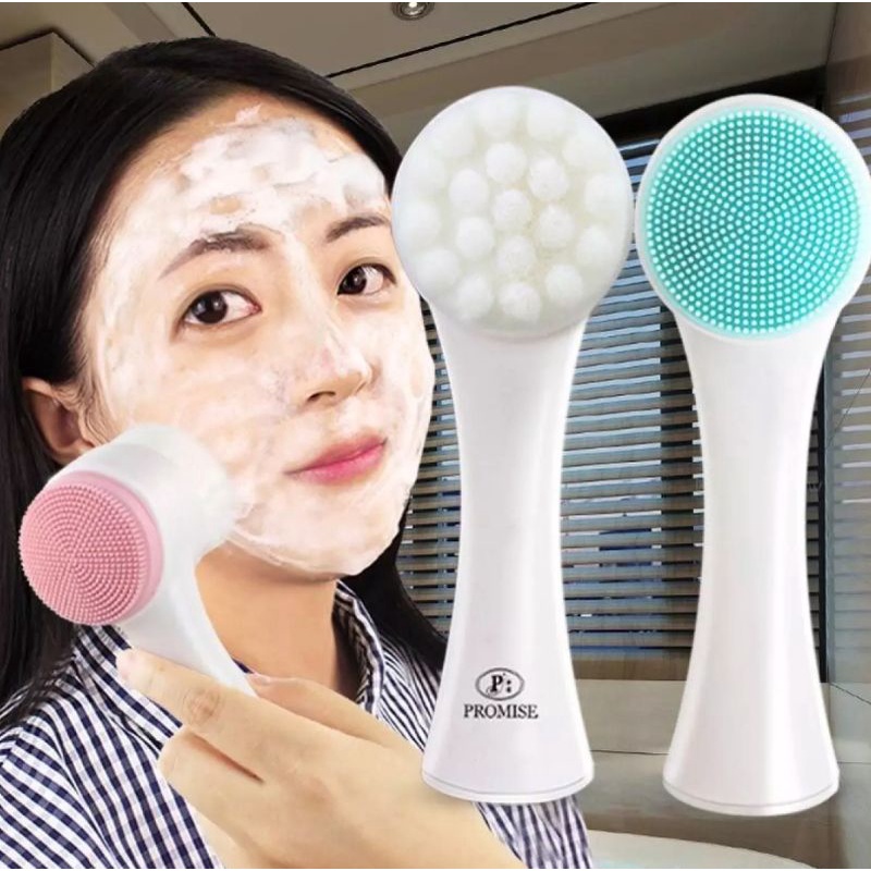 ALAT CUCI MUKA SILIKON BRUSH PEMBERSIH MUKA 3D SIKAT PIJAT 2 SISI