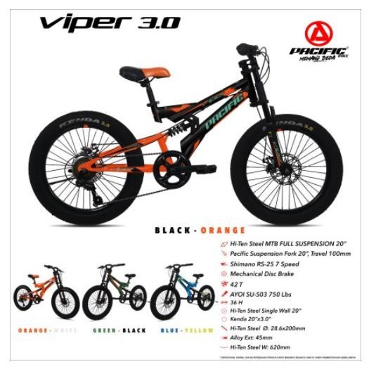 Sepeda gunung MTB 20 inch PACIFIC Viper 3.0