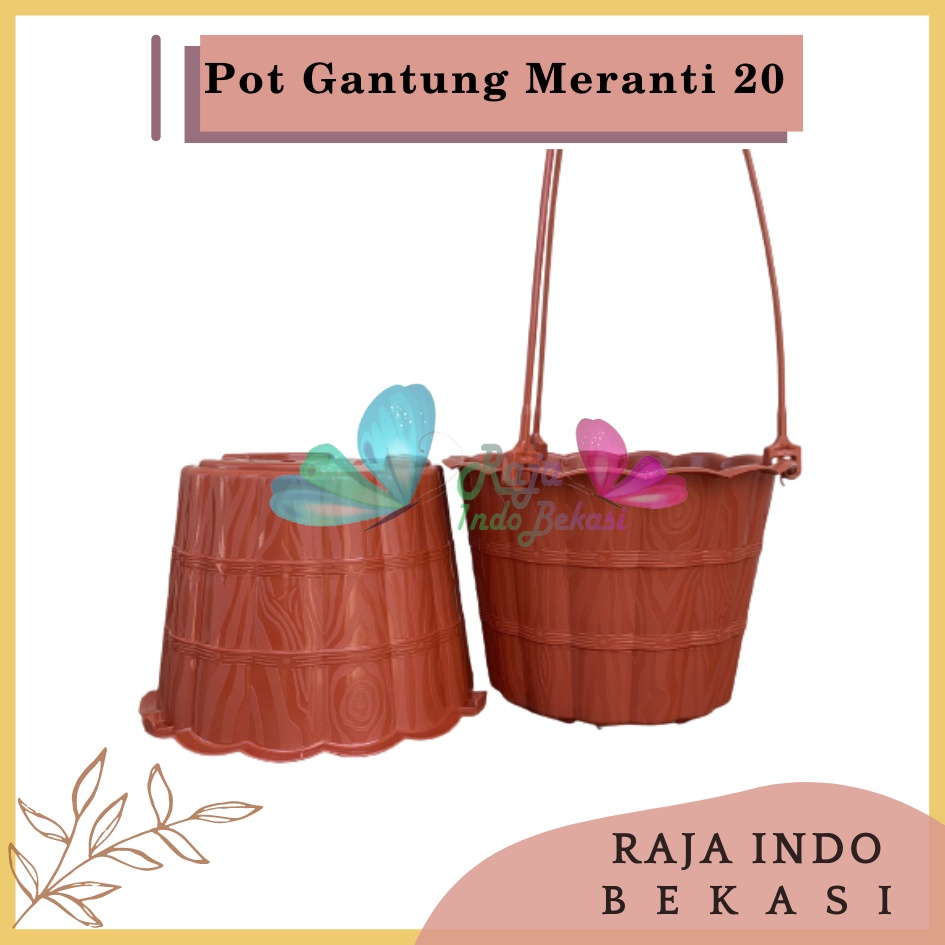 Pot Gantung Meranti 20 Merah Bata Merah Coklat Terracota Terracotta Pot Bunga Gantung Motif Gentong Mirip Country Murah Termasuk Tali Pot Bunga Gantung Murah Grosir Unik Plastik Putih