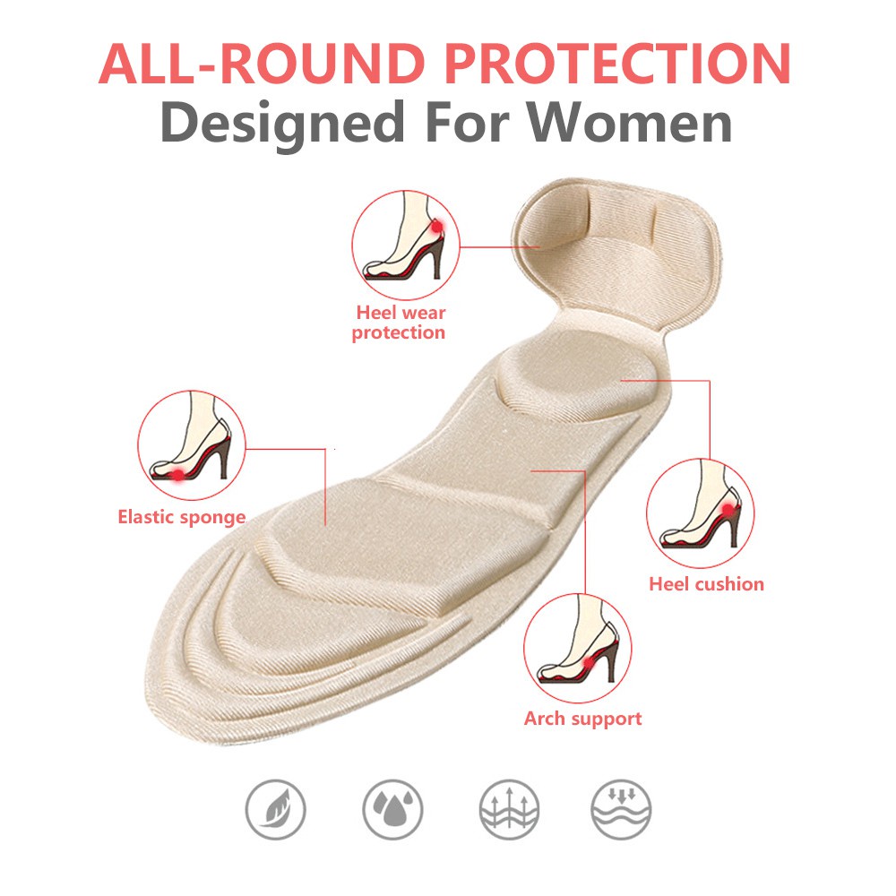 Wanita Pijat High Heels Insole Nyaman Anti Sakit Bernapas Bantalan Shock Sol 35-40