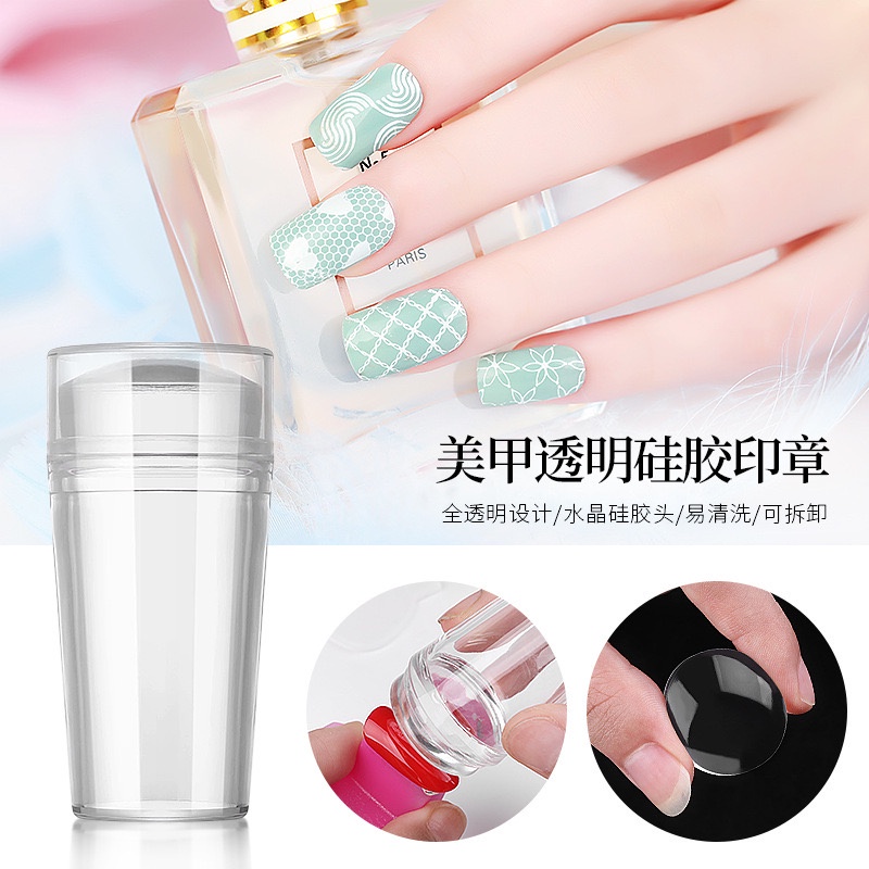 【 COD 】Jelly Stamp Nail Art /Stempel kuku atau Stampel Kuku / Nail Art Stamp Stencil Stamping Template Plate Set