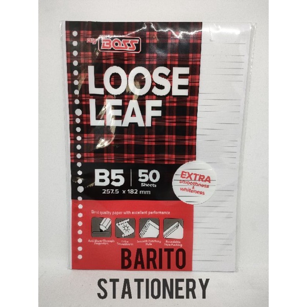 

LOOSE LEAF B5 50 GARIS BIG BOSS ISI BINDER [PER PAK]