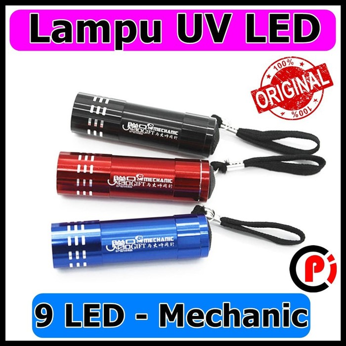 Original Mechanic Senter lampu UV 9 LED Model Baterai