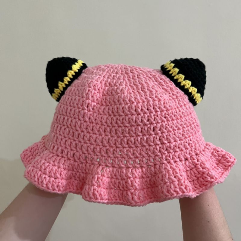 Crochet Anya Forger Bucket Hat