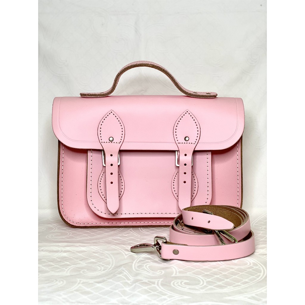 11 Inch Classic Leather Cambridge Satchel - Pink (THE CAMBRIDGE SATCHEL COMPANY) Tas Branded  Wanita