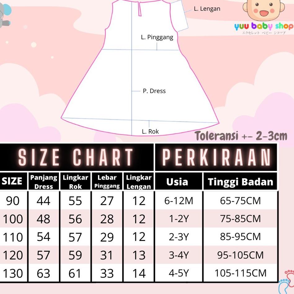 Stok Terbatas YBSS Dress Kutung Bayi dan Anak 3018 3019 3020