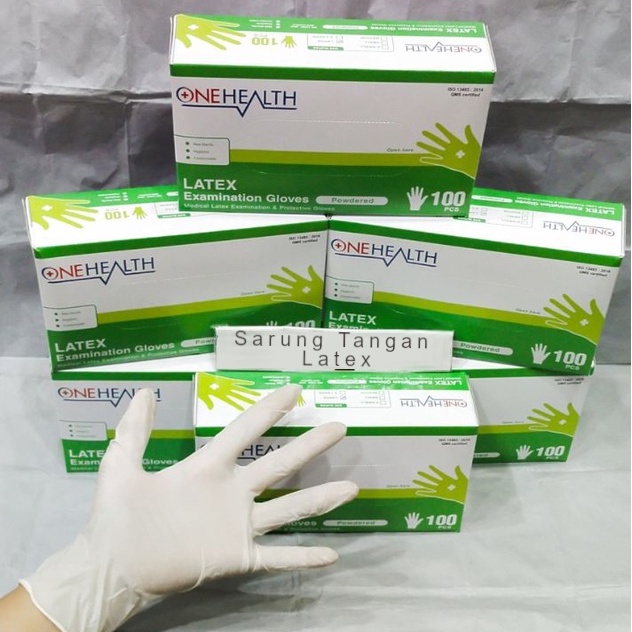 Sarung Tangan Latex ONEHEALTH isi 100pcs - Handscoon Gloves