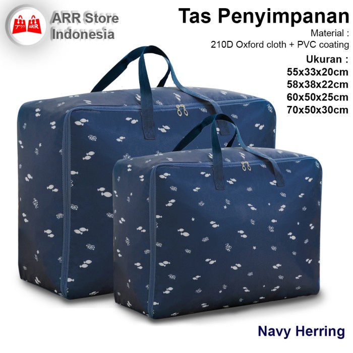 Tas Penyimpanan Jinjing Travel Storage Bag Serbaguna Navy Hearing