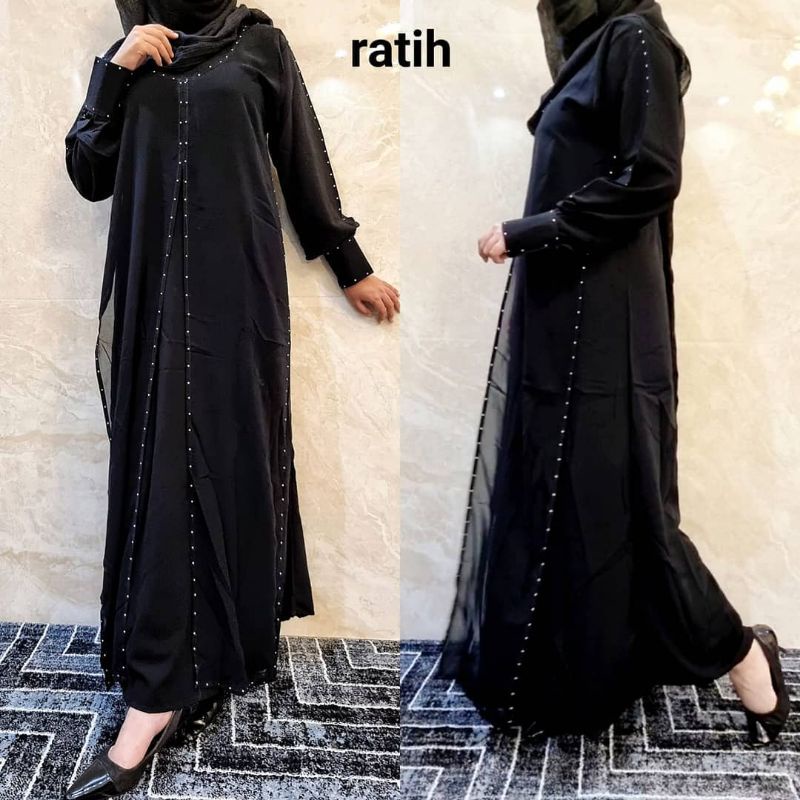 Gallery Exclusive Abaya Hitam Gamis Bordir Turkey Dubai Ratih