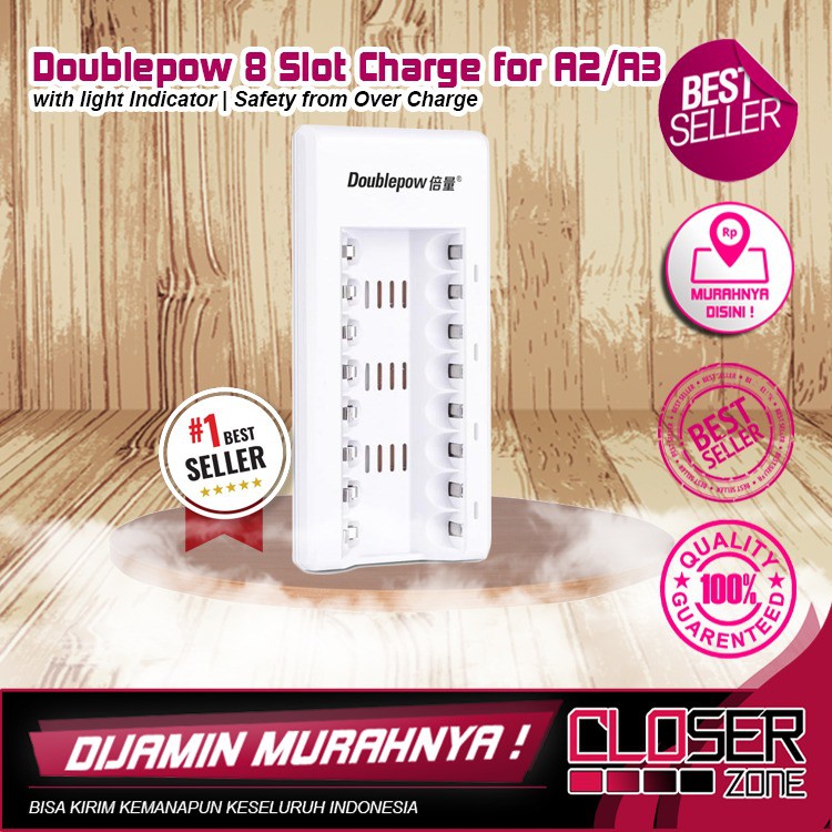 DOUBLEPOW Charger Baterai 8 slot for AA/AAA