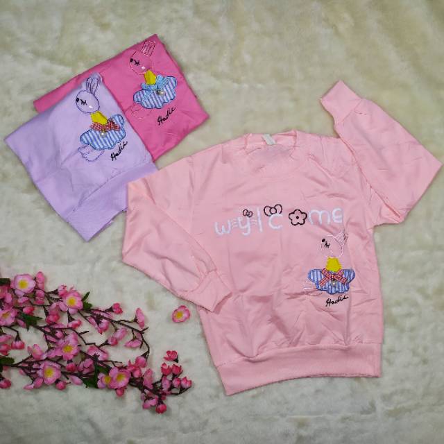 Ss#511 Baju Kaus Anak Perempuan size 0-4tahun / Sweater Anak / Baju Kaus Lengan Panjang