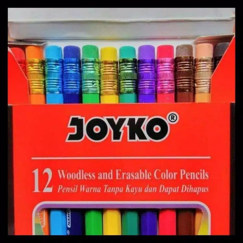 Pensil Warna Joyko Panjang 12 Warna Woodless-1