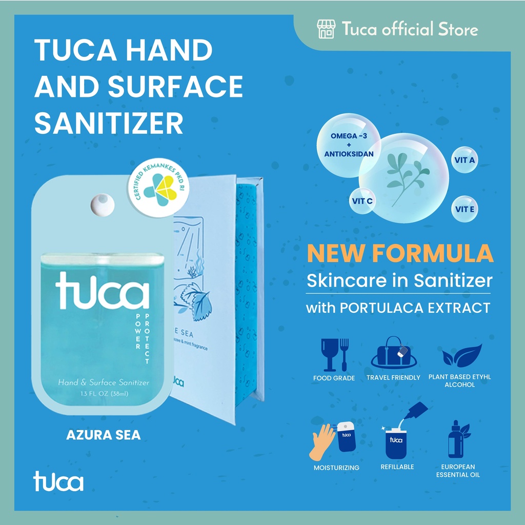 Tuca Hand Sanitizer and Surface Sanitizer - Azure Sea - Food Grade Custom Sanitizer