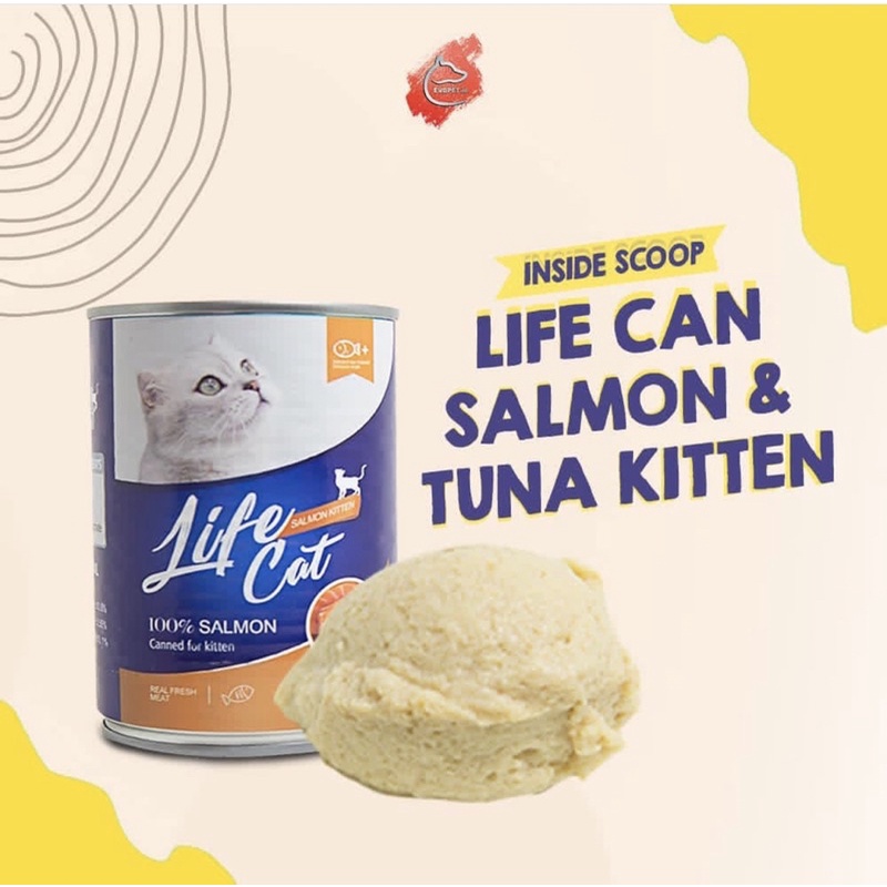 LIFE CAT KALENG 400GR - Makanan Kucing Basah Lifecat Adult Kitten 400g