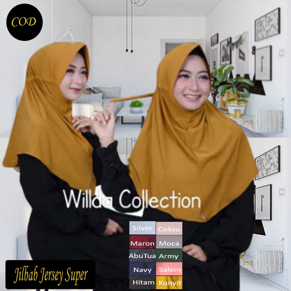 COD Jilbab Instan Tali Belakang Serut Hijab Instant Kerudung Bergo Maryam Kekinian Ori Wilda