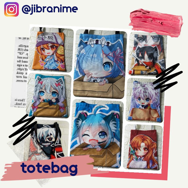 tote bag anime miku platelet kaneki asuna mikasa kilua sagiri levi
