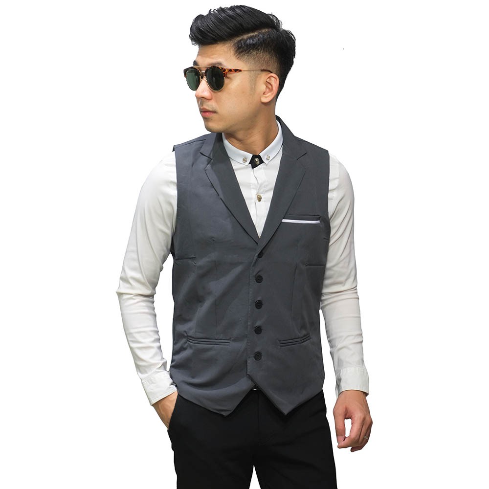 Vest Rompi Formal Pria - Setelan Dalaman Jas Cowok/Groomsmen Wedding Slim Jumbo