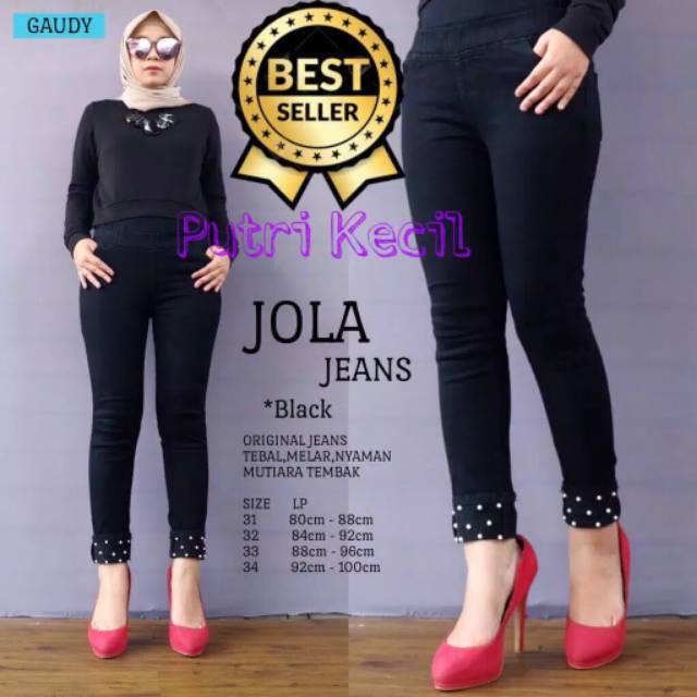 NEW!!MODIS CANTIK!!JOLA JEANS!! JEANS AKESEN MUTIARA DAN STRETCH