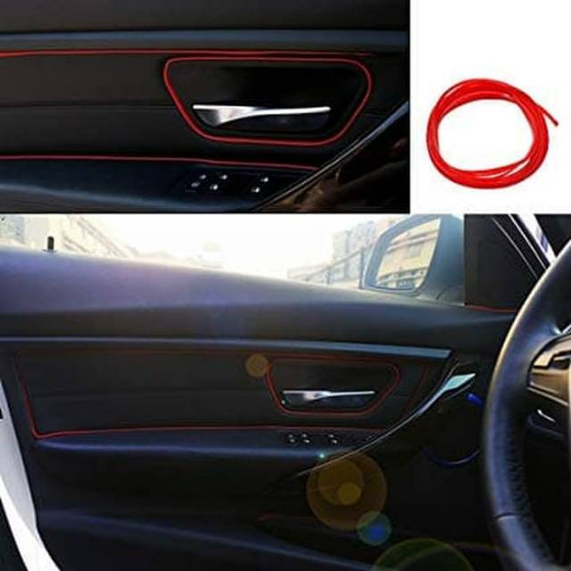 TRIM STRIP Interior Strip Trim Chrome Strip Decoration 5 Meter Interior Mobil Merah Biru Trim Strip